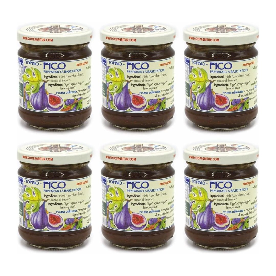 Composta di fico biologico Agritur, confezione da 6 vasetti 210g con ricetta naturale a basse temperature