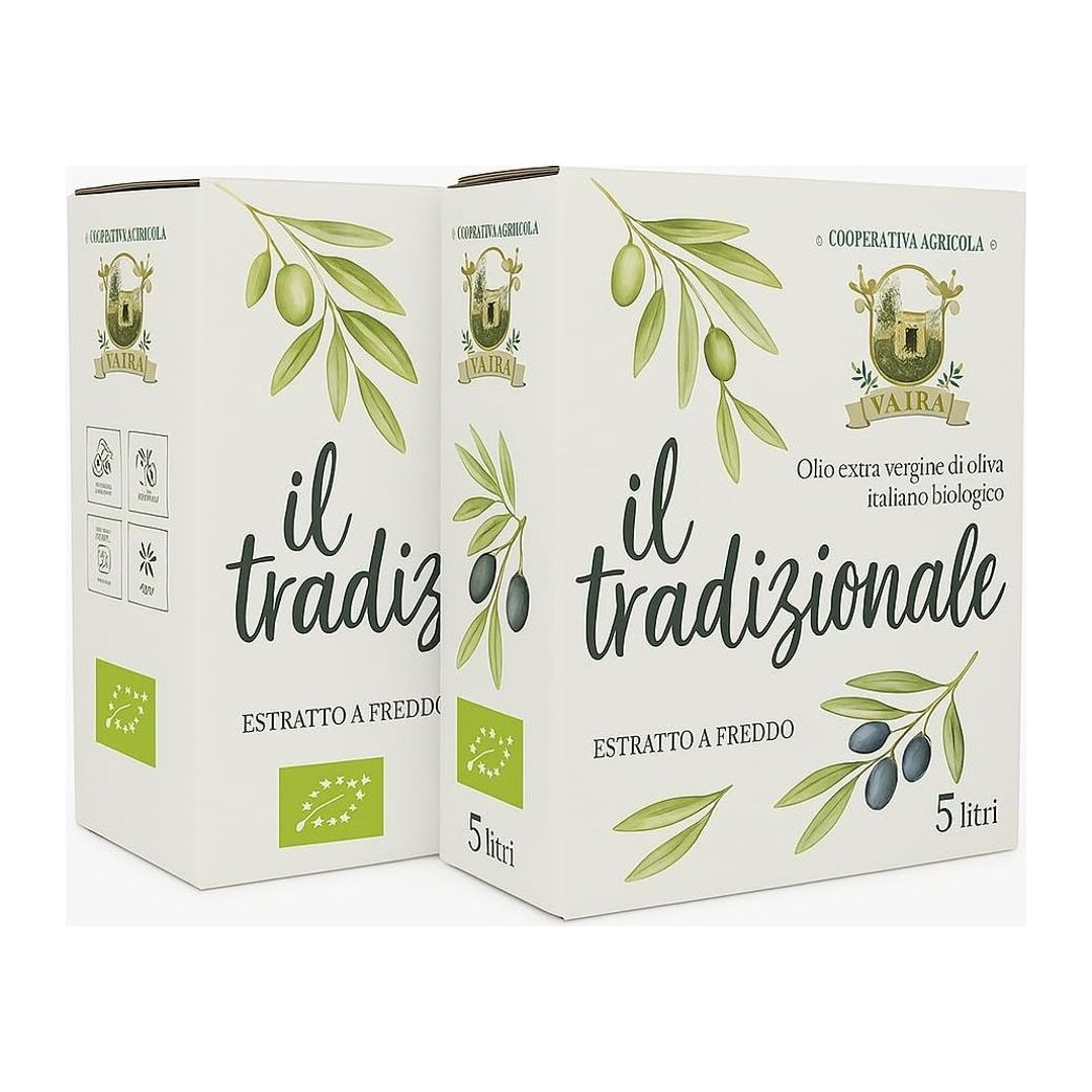 Olio extravergine di oliva biologico Ogliarola Garganica Bag in Box 10 litri Cooperativa Agricola Vaira