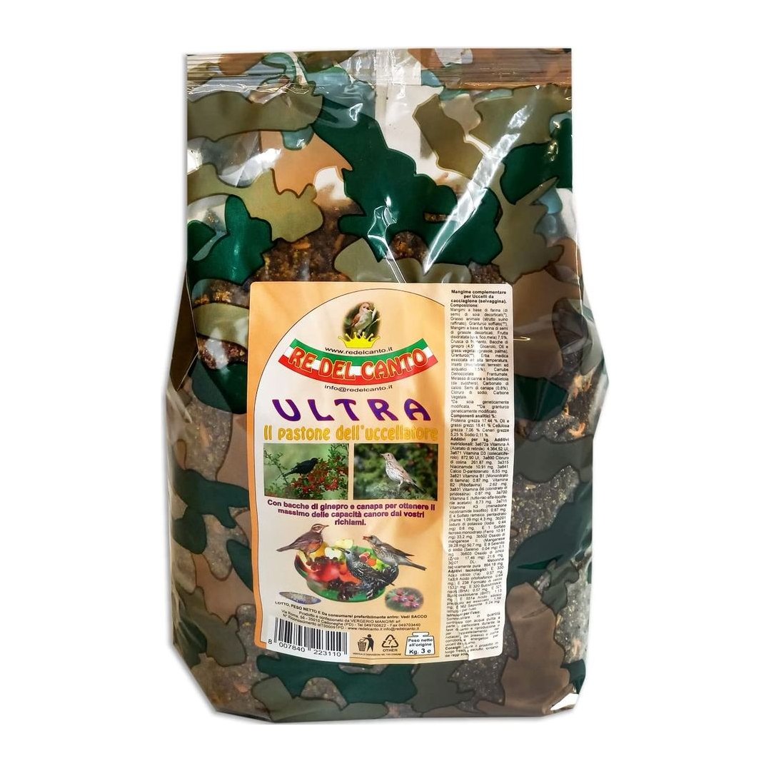 Confezione da 3 kg di Re del Canto Ultra, mangime completo italiano per cavalli con gusto di mela