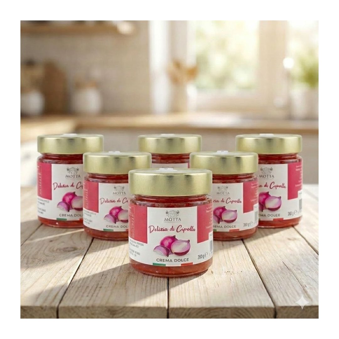 Confezione di Crema di Cipolla Rossa di Tropea Motta, 6 vasetti da 260g, confettura artigianale calabrese