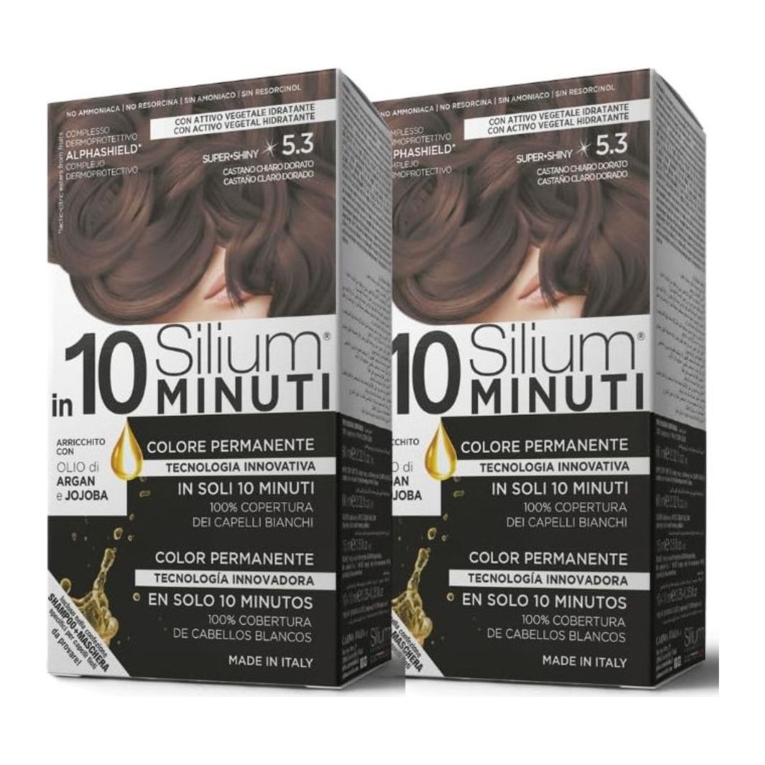 Silium Cosmetici - Colorazione Permanente per Capelli 5.3 Castano Chiaro Dorato