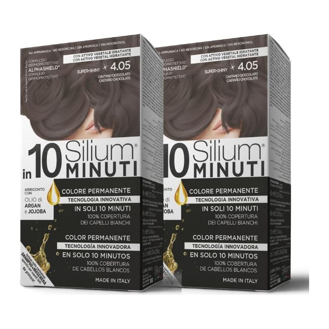 Silium Cosmetici - Colorazione Permanente per Capelli 4.05 Castano Cioccolato