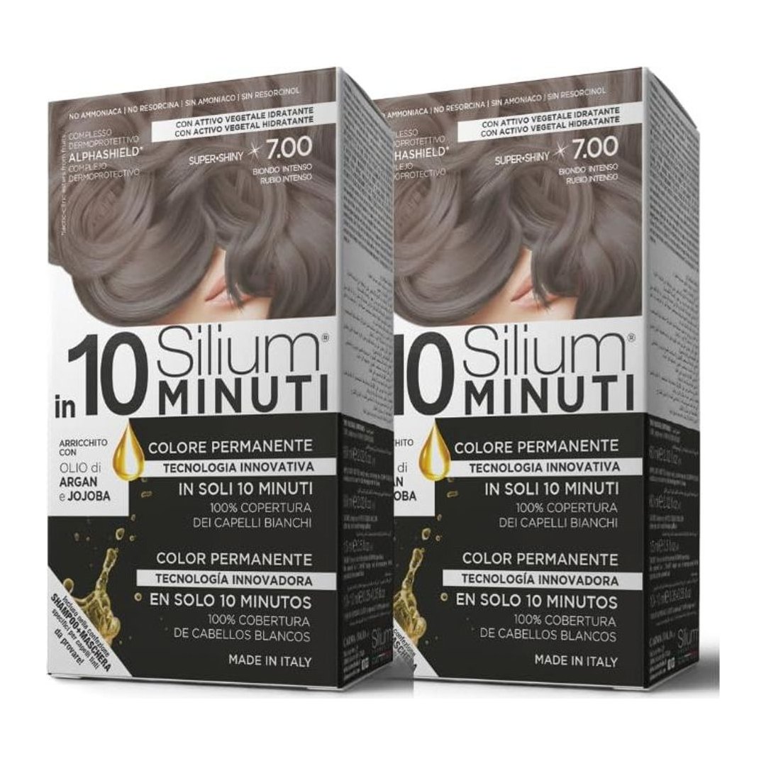 Silium Cosmetici - Colorazione Permanente per Capelli 7.0 Biondo Intenso