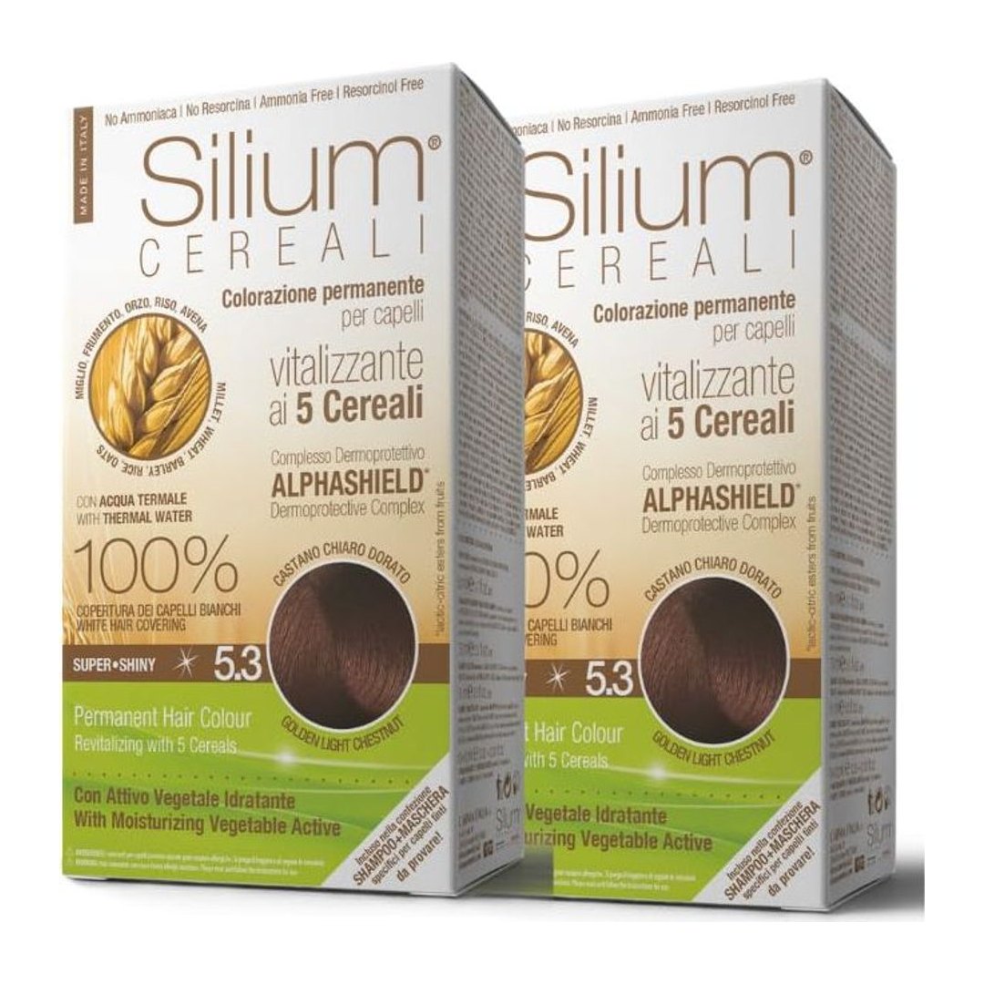 Silium Cosmetici - Colorazione Permanente per Capelli 5.3 Castano Chiaro Dorato