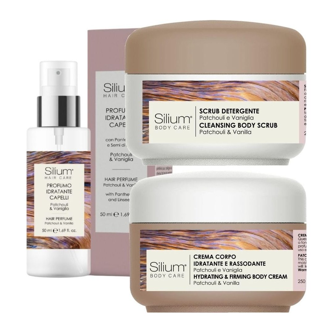 Profumo Capelli Patchouli & Vaniglia + Crema Corpo Idratante + Scrub Esfolian…