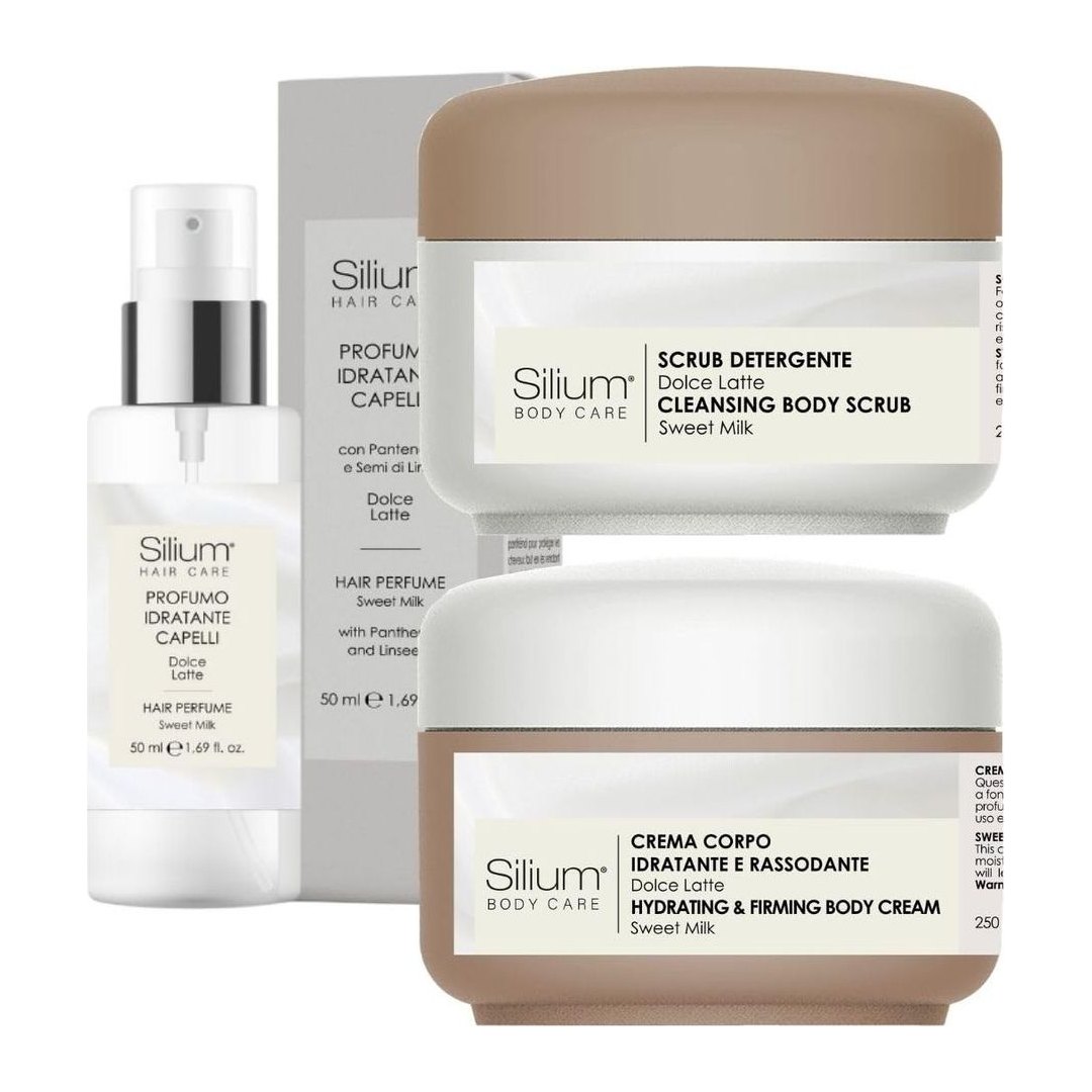 Profumo Capelli Dolce Latte + Crema Corpo Idratante + Scrub Esfoliante Natura…