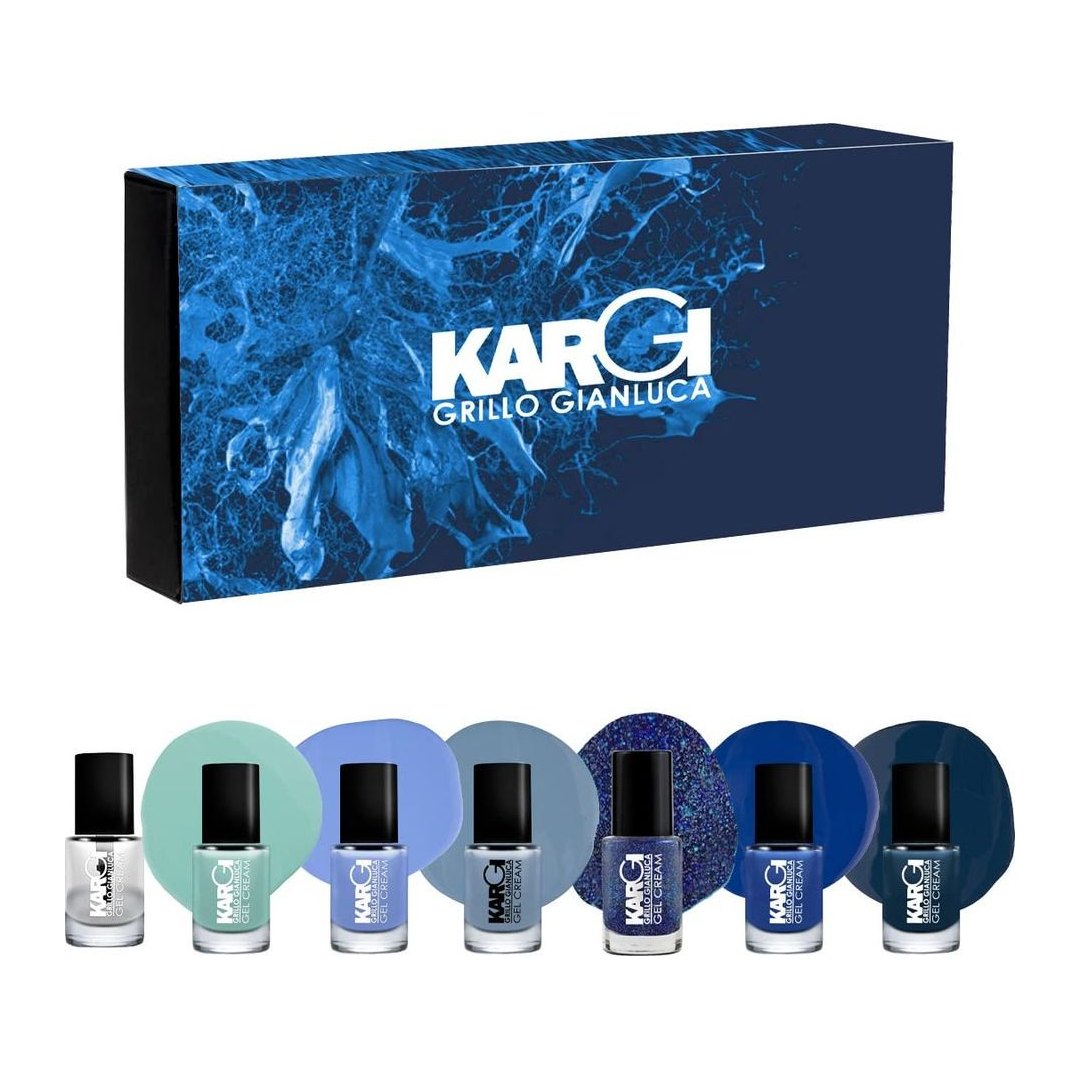 Kargi Smalto Classico Effetto Gel a lunga durata - Box 7 Smalti Sfumatura Blu…
