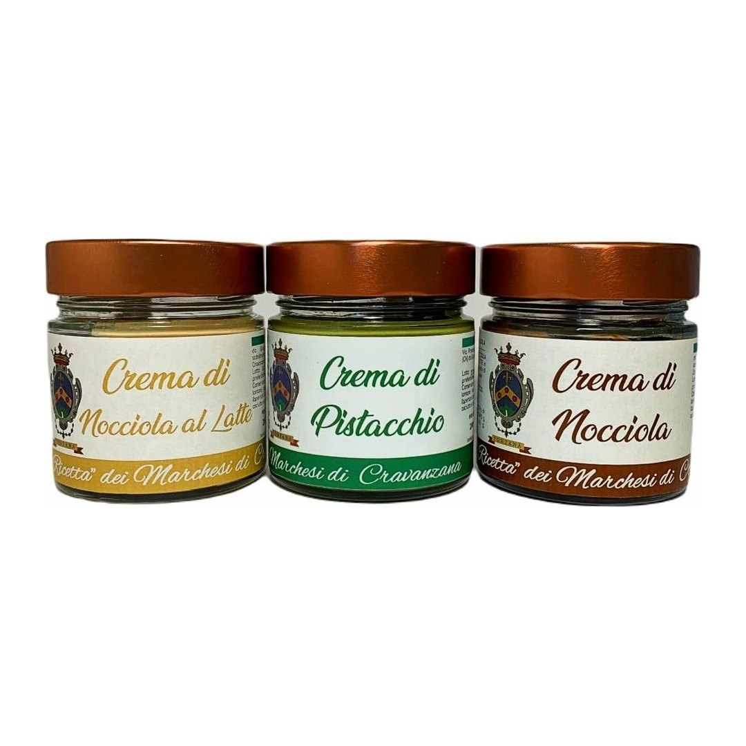 6 pack crema di nocciola, nocciola al latte e pistacchio "antica ricetta dei…