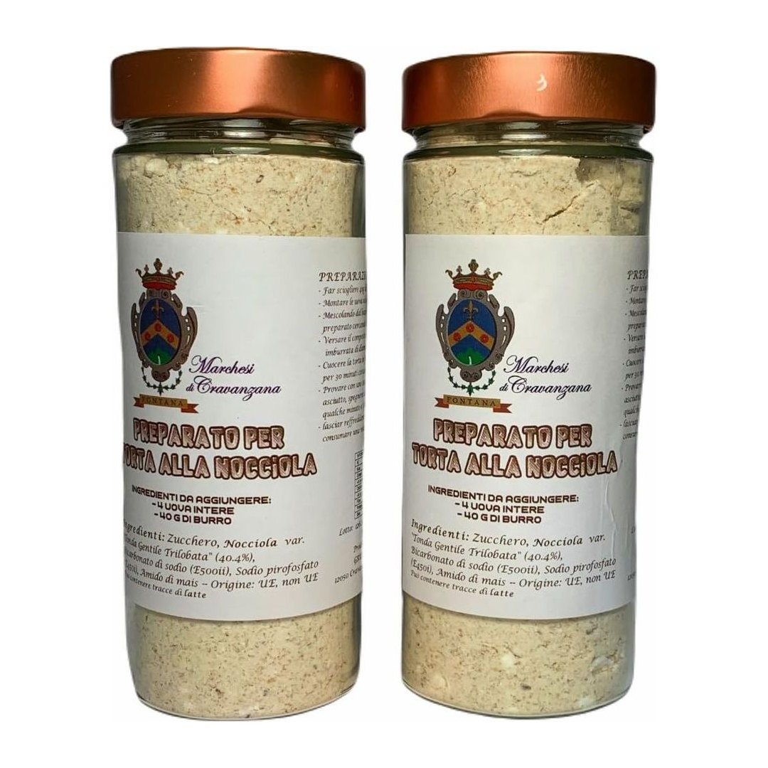 2 pack preparato per torta alla nocciola marchesi di cravanzana 2x400g