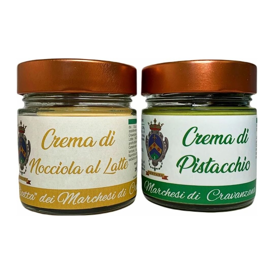 2 pack crema di nocciola al latte e pistacchio "antica ricetta dei marchesi"…