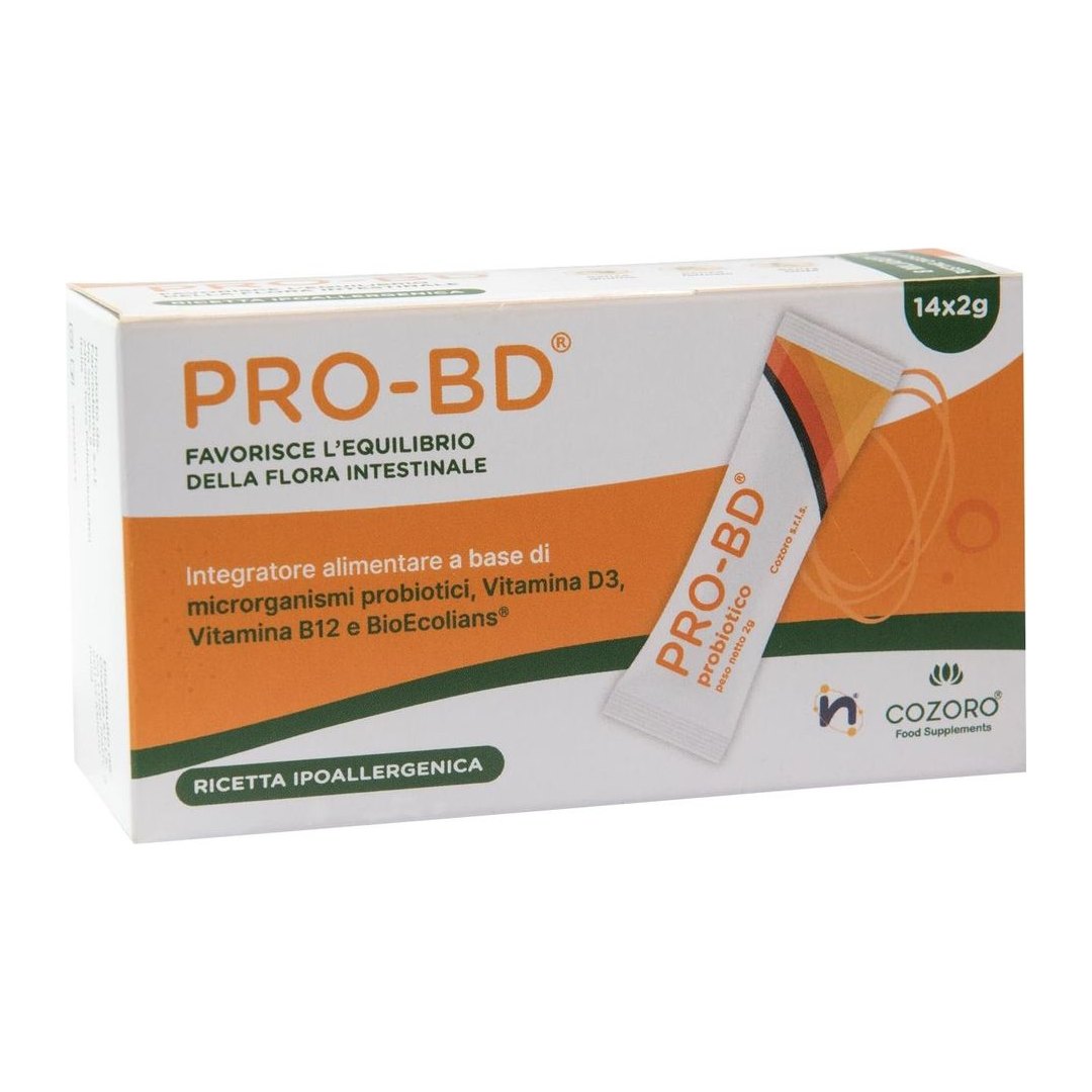 Bustina di fermenti lattici probiotici COZORO Pro-BD, integratore con 8 miliardi CFU e vitamina D3 B12